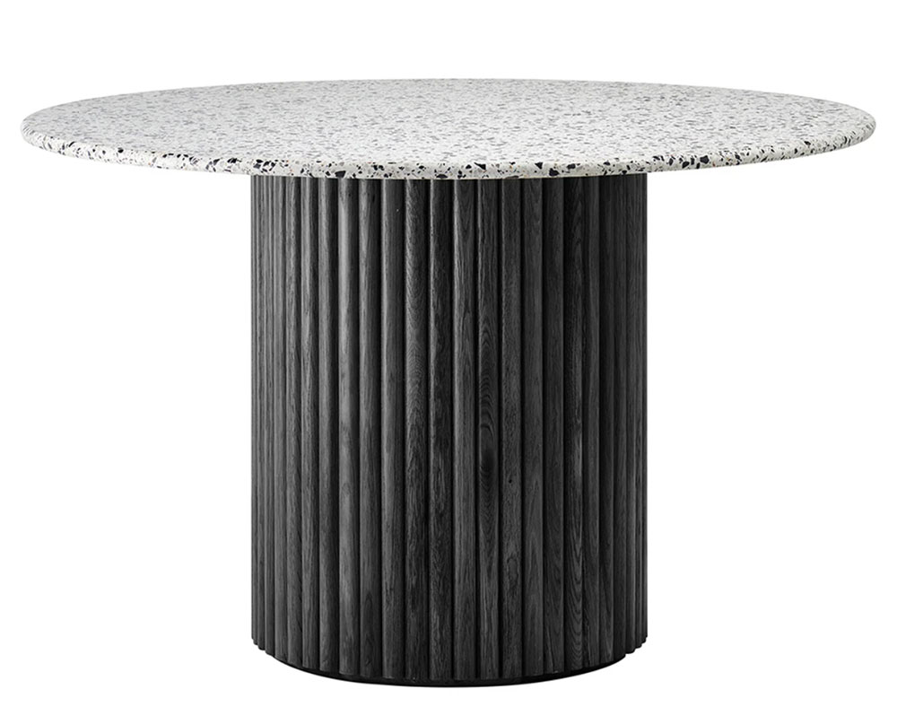 home furniture cosmos dining table black terrazzo from life interiors recommended by she's got style interior design brisbane
