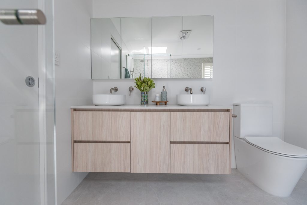 modern bathroom design custom vanity in mitchelton at she's got style inteterior designer